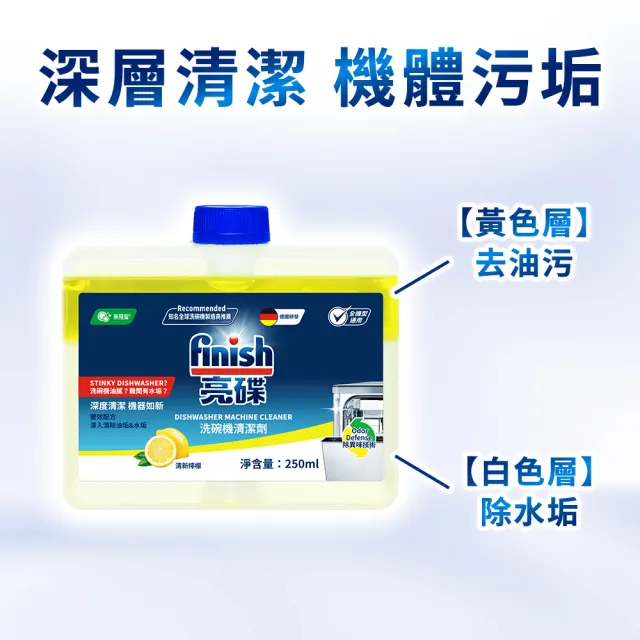 【finish 亮碟】洗碗機機體清潔劑檸檬250ml 2入組(洗碗機保養/洗碗機清潔/洗碗機除臭)
