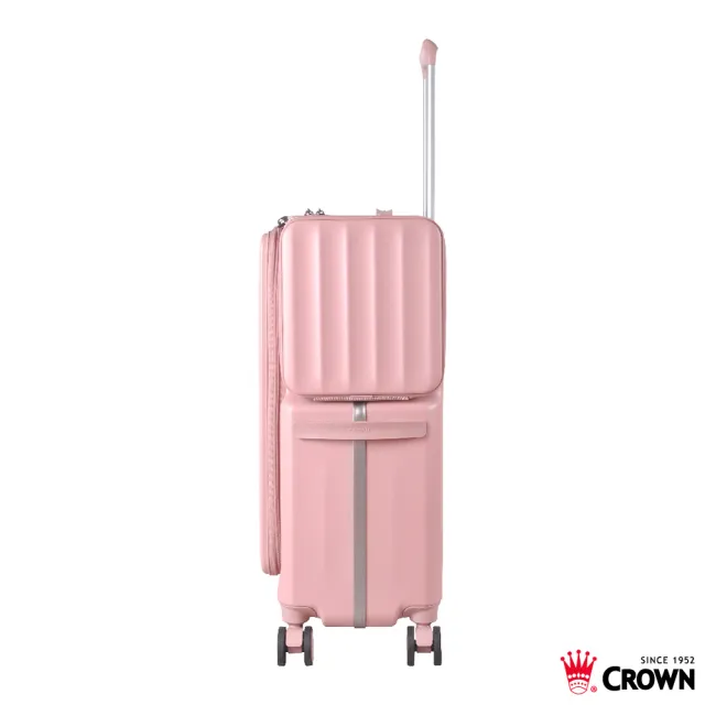【CROWN 皇冠】WAVE 26吋 側袋磁吸行李箱 (前開式/拉桿箱/旅行箱/密碼鎖)