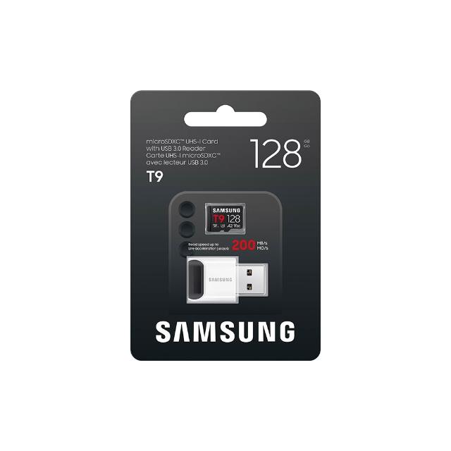【Samsung 三星】T9 microSDXC UHS-I U3 A2 V30 128GB 記憶卡 含讀卡機(MB-MH128TB/WW)