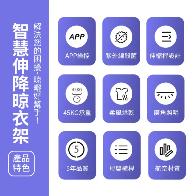 【mimax 米覓】智慧升降曬衣架(承重45KG 曬衣機 晾衣機 小米生態鏈)