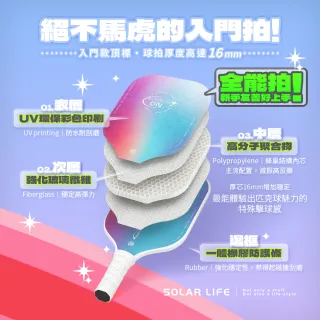 【索樂生活】匹克球拍 7 件套組 新手匹克球入門 雙人球拍組 玻璃纖維 兒童拍 Pickleball 皮克球拍