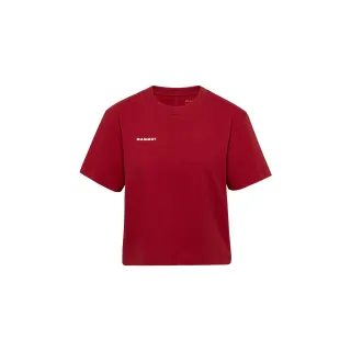 【Mammut 長毛象】Mammut Base Cropped Mini Logo AF 有機棉短版短袖T恤 深經典紅 女款 #1017-07480