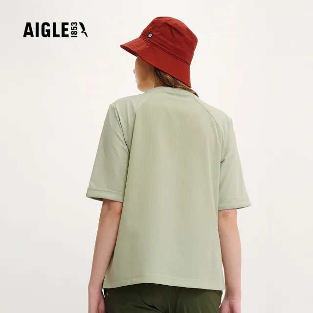 【AIGLE】女 快乾抗菌短袖T恤｜AG-4P222A244 淺綠(女 T恤 抗菌 快乾)