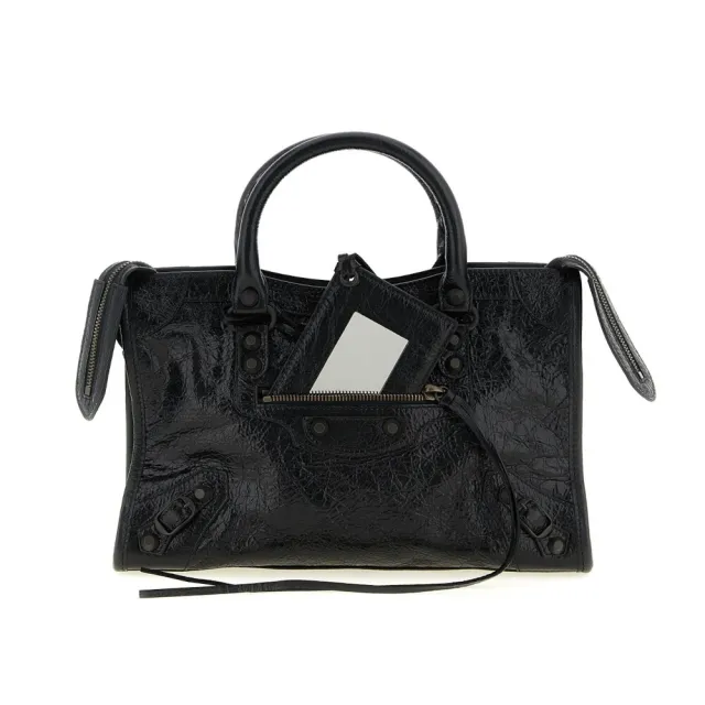 【Balenciaga 巴黎世家】Le City Small 小款 羊皮 手提包 肩背包 斜背包 機車包 黑色 8657622ACFH1000