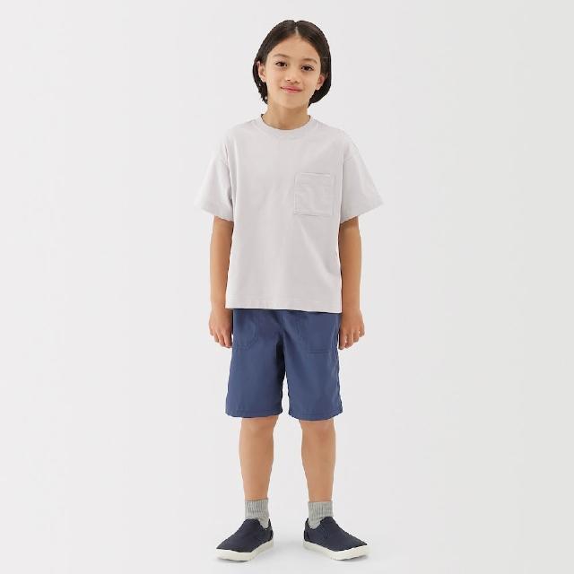 【MUJI 無印良品】兒童涼感寬版短袖T恤(柔白/灰色/黑色/淡桃紅/淡綠/煙燻藍/灰白/淺橘)