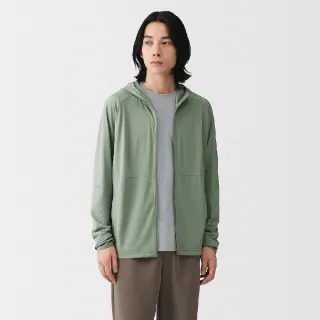 【MUJI 無印良品】男抗UV速乾可攜式拉鍊連帽外套(墨灰/黑色/煙燻綠/煙燻藍)