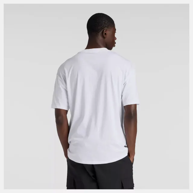 【NEW BALANCE】NB 短袖上衣 男 寬鬆版型 美規 白MT61D0U5WT