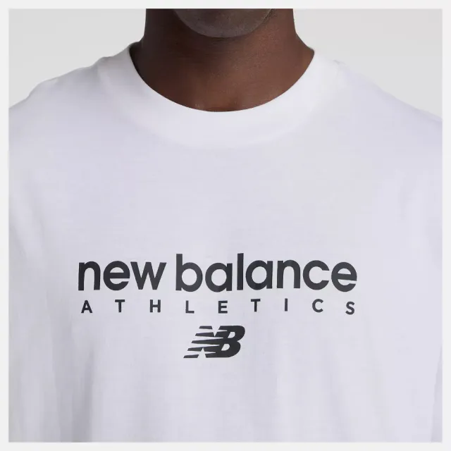 【NEW BALANCE】NB 短袖上衣 男 寬鬆版型 美規 白MT61D0U5WT