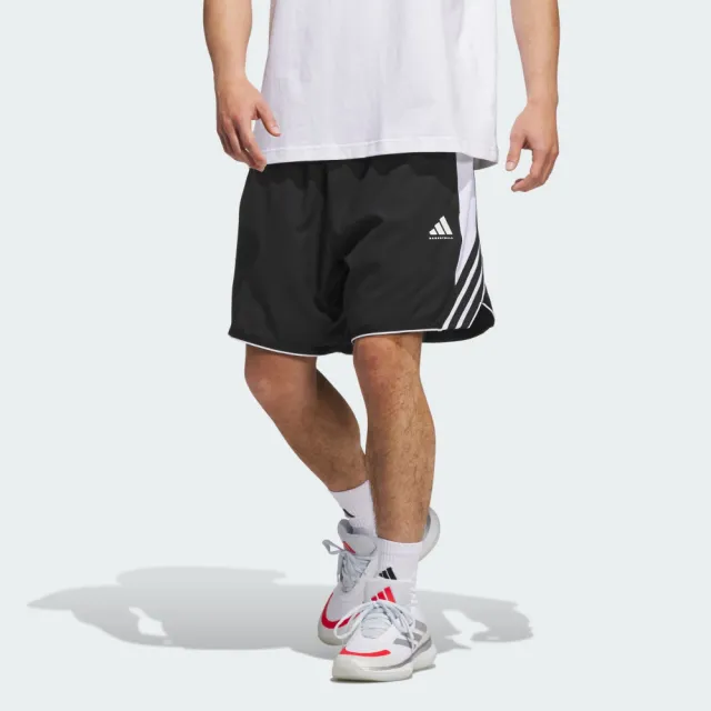 【adidas 愛迪達】短褲 男 運動褲 吸濕排汗 CRAZYLITE SHORT 黑 JX6381