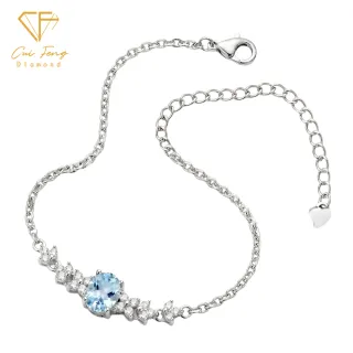 【CF Diamond】手鍊 天然海藍寶石 雙11 1克拉《冰蔓》(鑽石 手鏈 求婚 生日禮物)