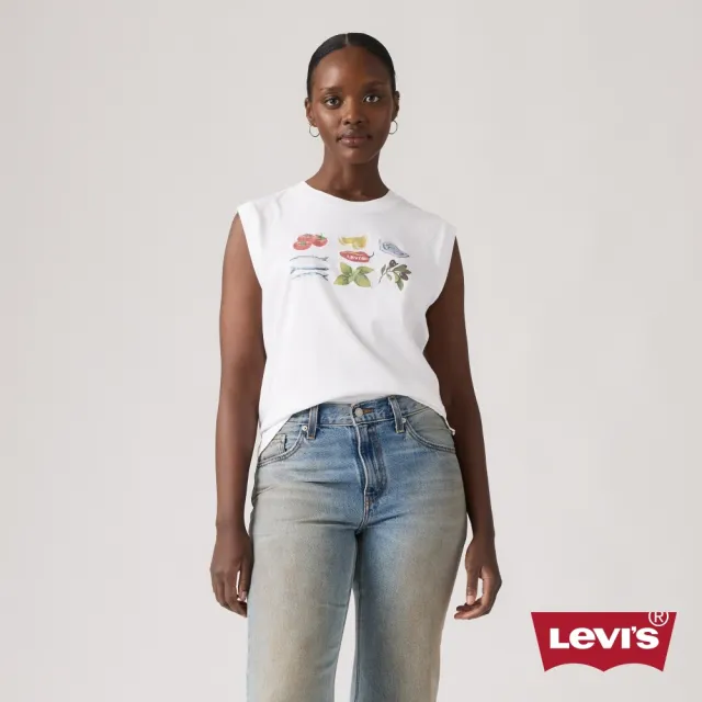 【LEVIS】寬鬆方形背心 / 水果圖案 白 女生上衣 熱賣單品 001MW-0019