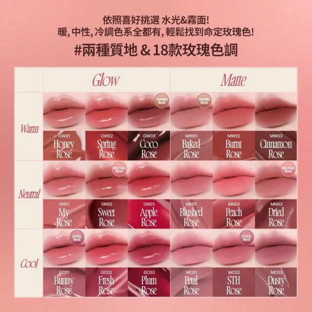 momo獨家★【fwee】玫瑰心動鎖色唇露3入組(多色任選)
