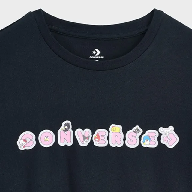 【CONVERSE】Hello Kitty Sticker Tee 男女款 黑色 三麗鷗 短袖 CVM5T517-BLK