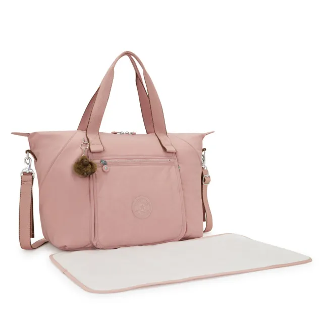 【KIPLING】《白沙屯媽祖聯名主打色》珊瑚粉手提側背媽媽包-NEW ART M BABYBAG 女包