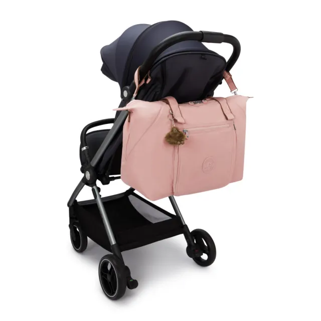 【KIPLING】《白沙屯媽祖聯名主打色》珊瑚粉手提側背媽媽包-NEW ART M BABYBAG 女包