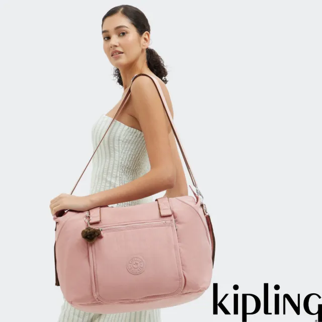 【KIPLING】《白沙屯媽祖聯名主打色》珊瑚粉手提側背媽媽包-NEW ART M BABYBAG 女包