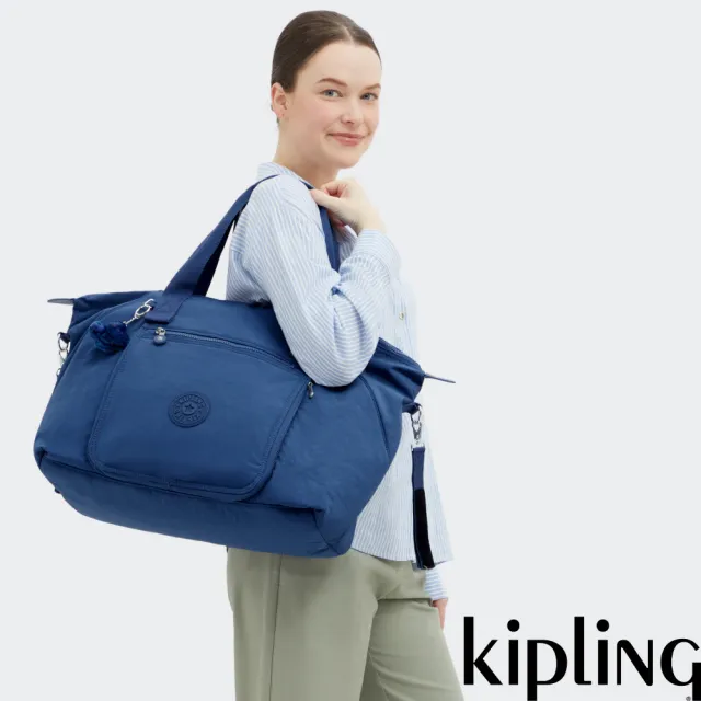 【KIPLING】休閒藍手提側背媽媽包-NEW ART M BABYBAG 女包