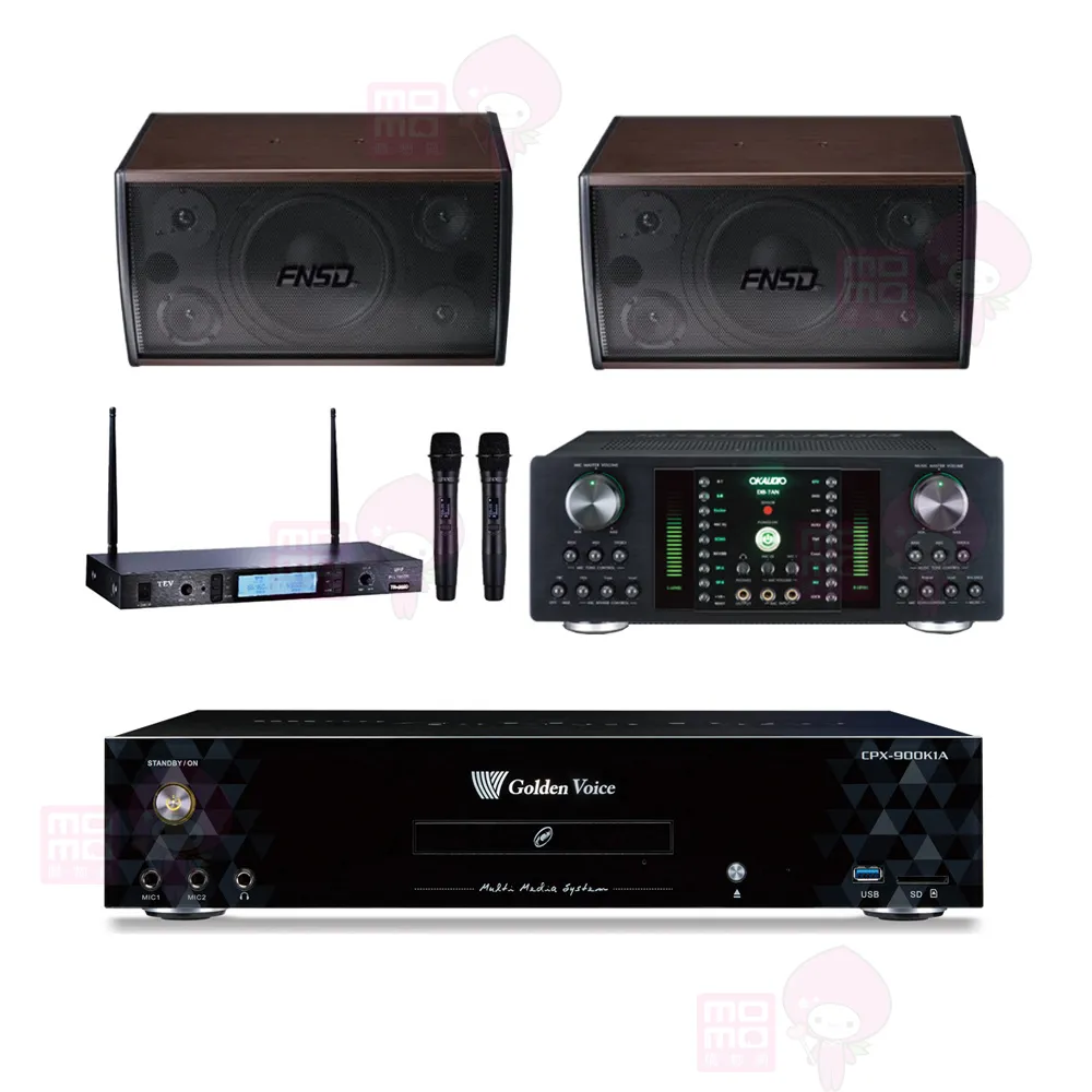 【金嗓】CPX-900 K1A+DB-7AN+TR-5600+FNSD SD-305(4TB點歌機+擴大機+無線麥克風+喇叭)