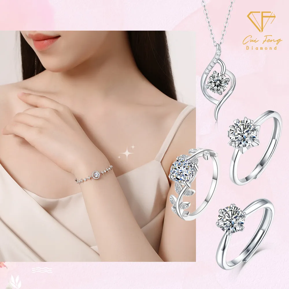 【CF Diamond】寵愛520｜2026新品上市｜momo獨家 (生日 禮物 1克拉 項鍊 戒指 耳環 手鍊 莫桑鑽 培育鑽)