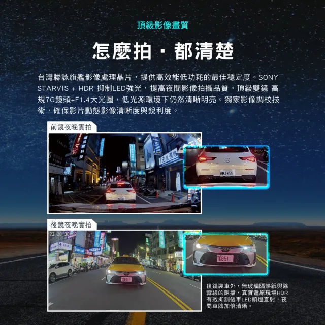 【PX 大通】3年保固Sony真HDR科技執法WIFI前後雙鏡頭三合一GPS汽車行車記錄器行車紀錄器(HR8 PRO)