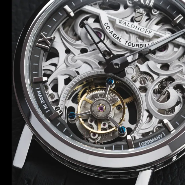 【WALDHOFF 沃德弗】MW-18-A 大都會陀飛輪鑽石銀  Metropolis Diamond Silver 41mm 手動上鍊(機械錶)