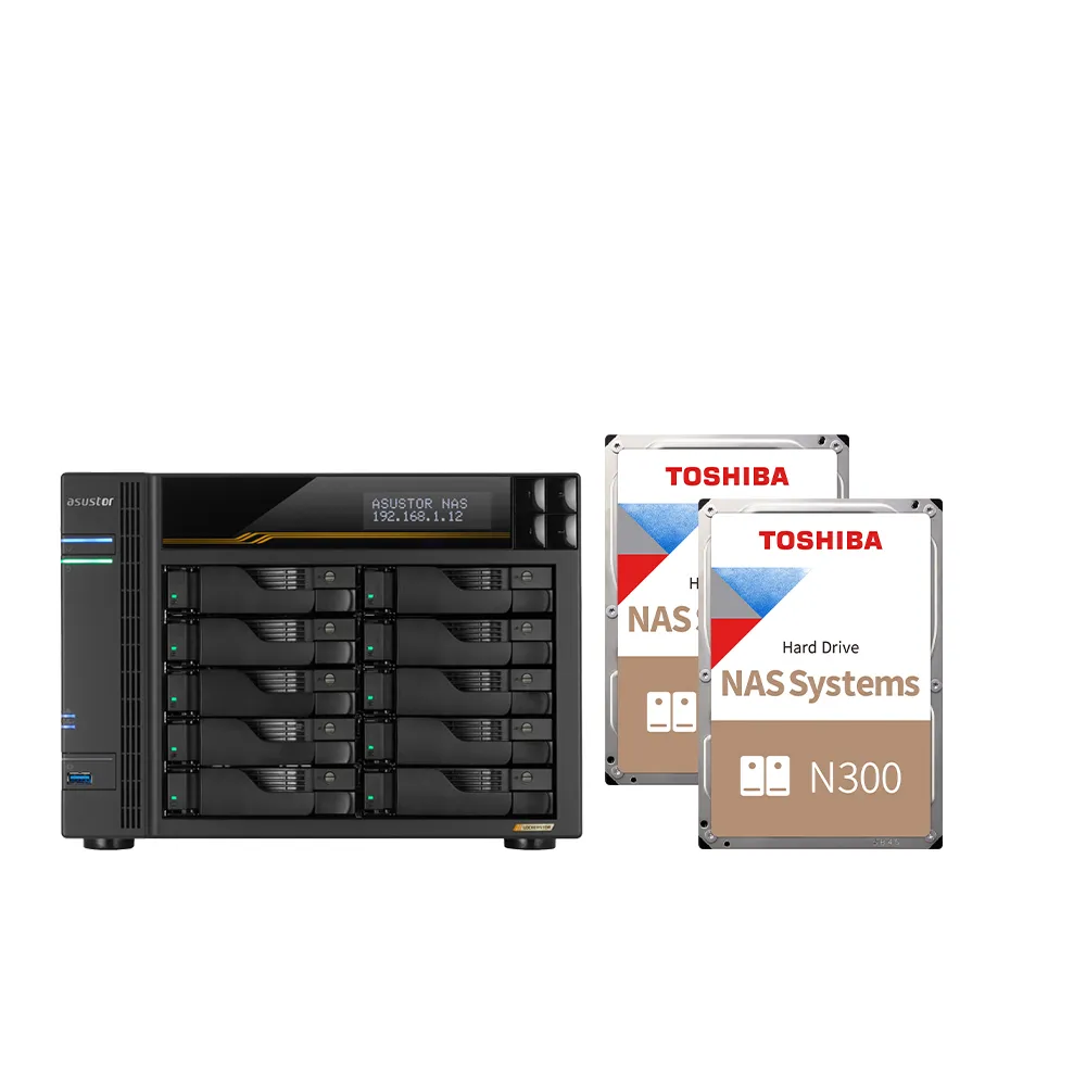 【ASUSTOR 華芸】搭東芝NAS 4TB x2★AS6810T 10Bays NAS 網路儲存伺服器