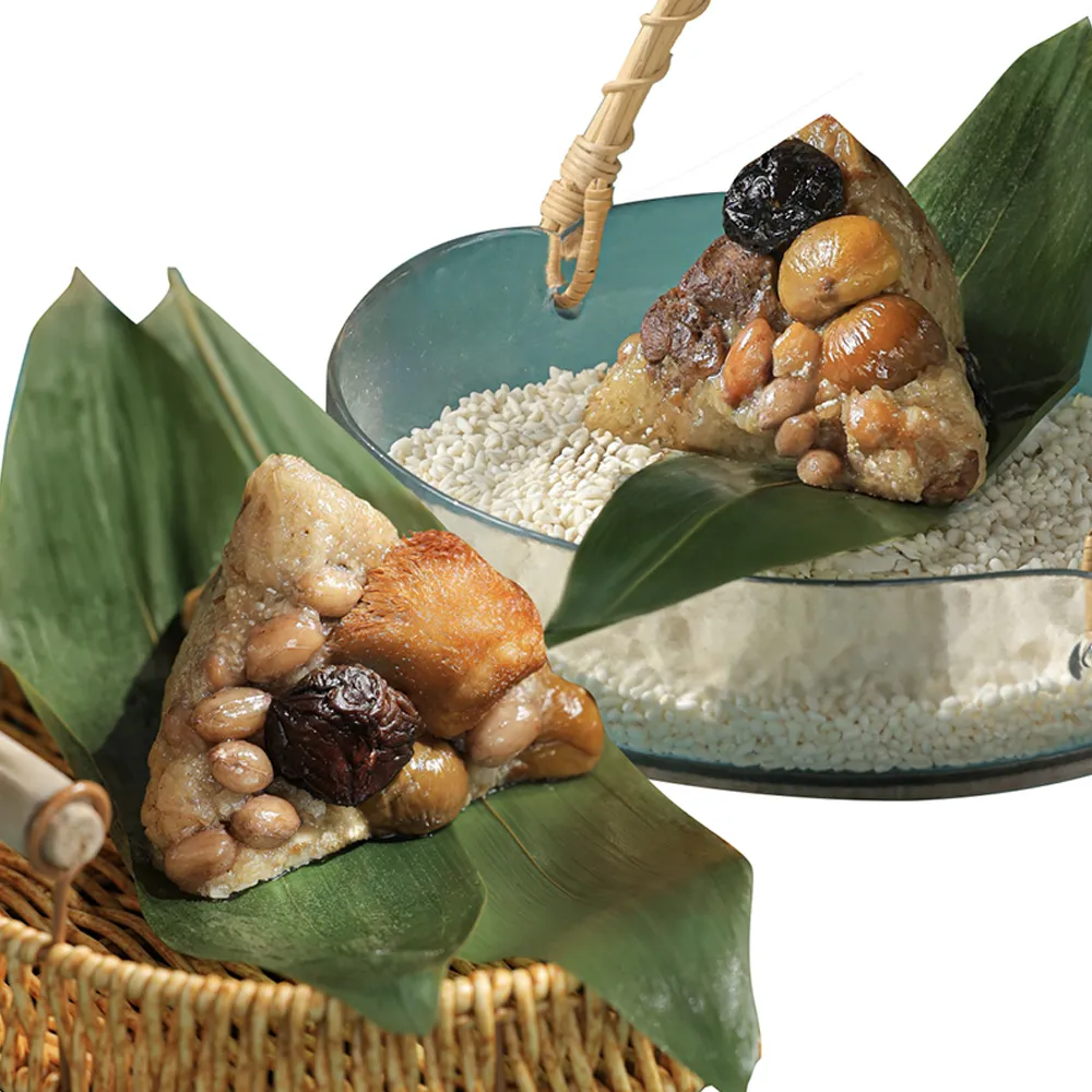 【YANG MING SPRING 陽明春天】嚴選素粽禮盒5入x6盒(香菇栗子粽2顆+麻油猴頭菇粽3顆/盒/素食．賞星鮮嚴選)