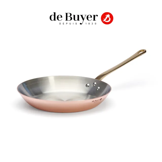 【de Buyer 畢耶】Inocuivre 銅鍋系列 黃銅柄單柄平底鍋20cm