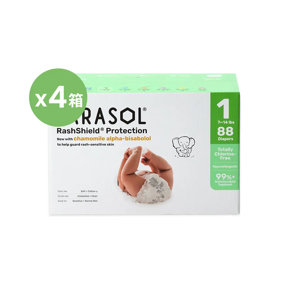 【PARASOL】總代理|進化版_Clear+Dry 新科技水凝尿布 禮盒4箱組 黏貼型NB-S(2包/箱)