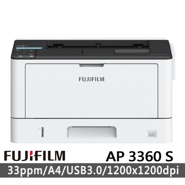 【FUJIFILM 富士軟片】ApeosPrint 3360 S 黑白雷射雙面有線印表機(USB3.0/高速/防水/畫質精細/雷射)