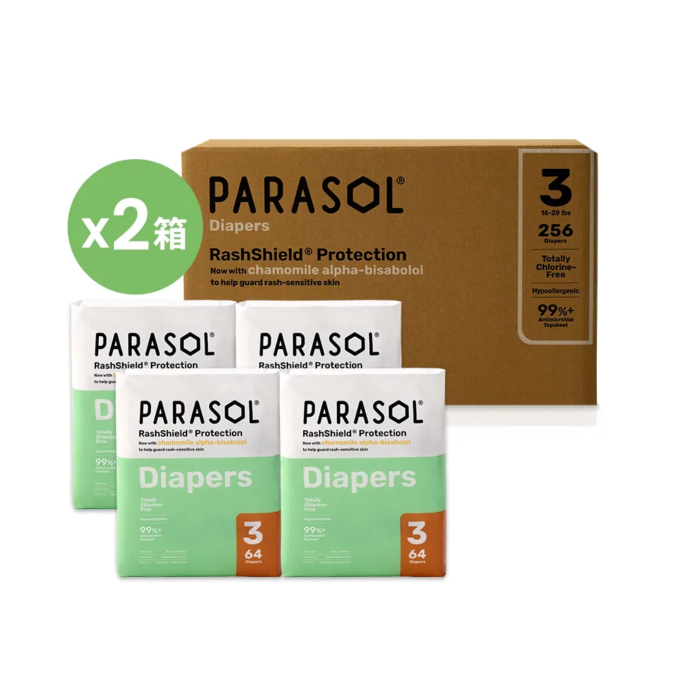 【PARASOL】總代理｜進化版_Clear+Dry 新科技水凝尿布 囤貨箱購2箱組 黏貼型M-XL(4包/箱)