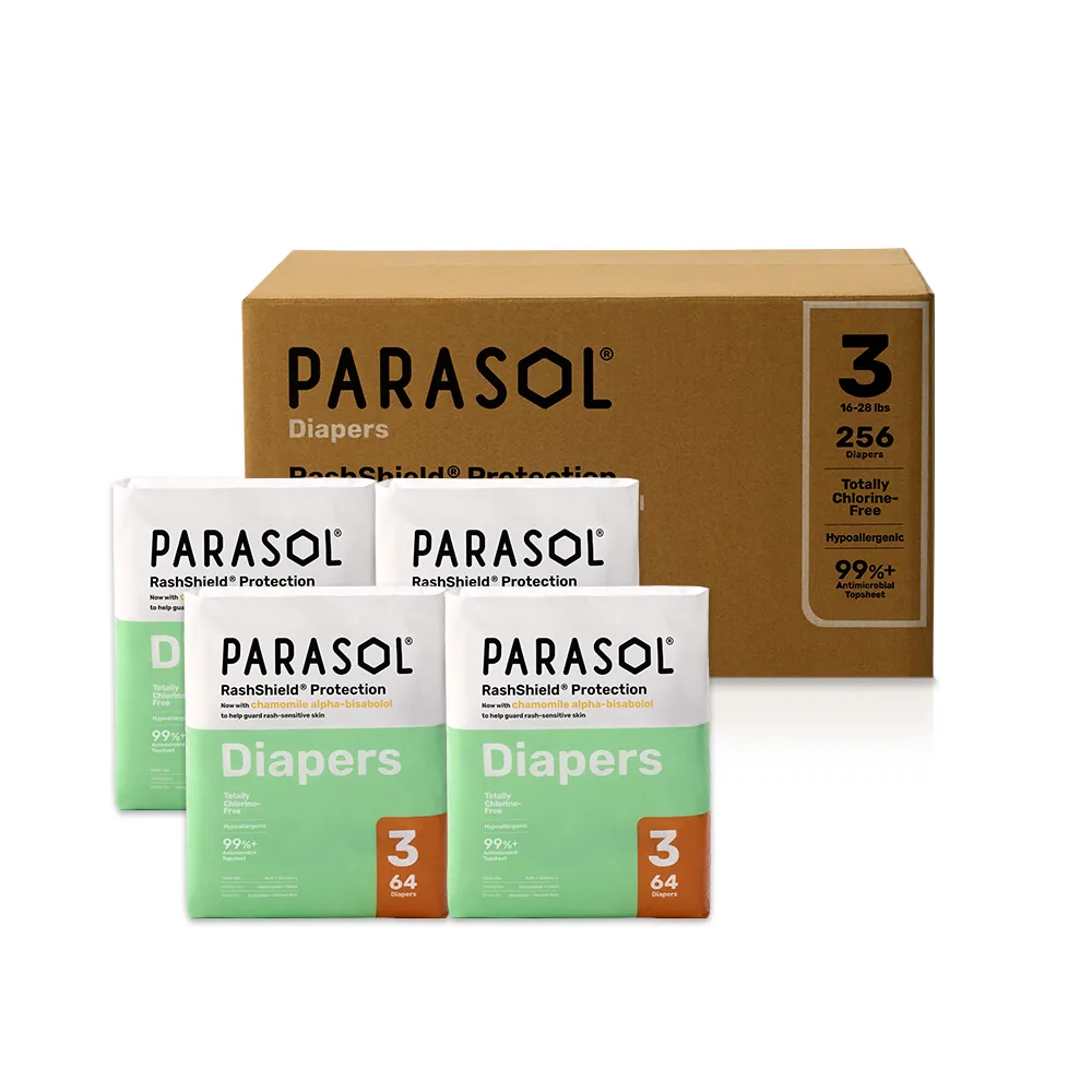 【PARASOL】總代理｜進化版_Clear+Dry® 新科技水凝尿布 囤貨箱購組 黏貼型M-XL(4包/箱)