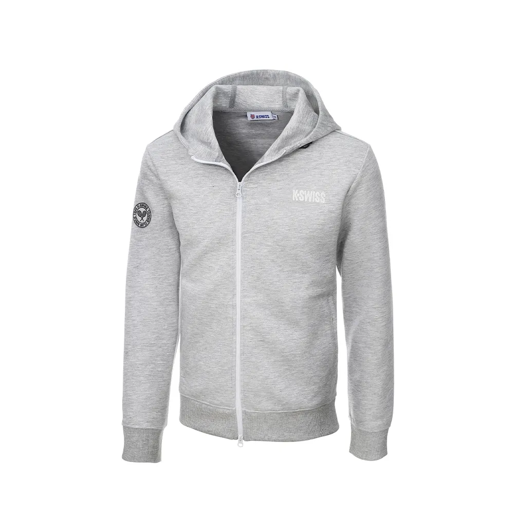 【K-SWISS】運動外套 TW HOODIE JACKET 連帽 拉鍊 男款 灰色 1012503-049