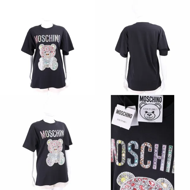 【MOSCHINO】彩繪泰迪熊 x 泡泡龍聯名 寬鬆版純棉短袖TEE T恤-多款 義大利精品