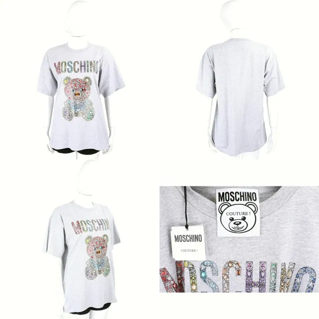 【MOSCHINO】彩繪泰迪熊 x 泡泡龍聯名 寬鬆版純棉短袖TEE T恤-多款 義大利精品