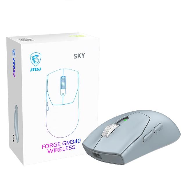 【MSI 微星】FORGE GM340 W SKY無線電競滑鼠