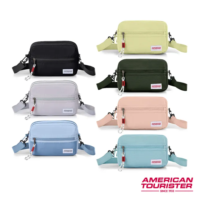 【AMERICAN TOURISTER 美國旅行者】CARTER 潮流輕量多夾層斜背包/斜肩包/側背包/單肩包/小包(多色可選)