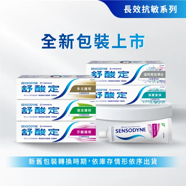【SENSODYNE 舒酸定】日常防護 長效抗敏牙膏 清涼薄荷160gX6入(清涼薄荷)