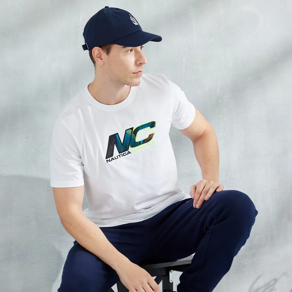 【NAUTICA】男裝 COMPETITION素面百搭短袖T恤(白)