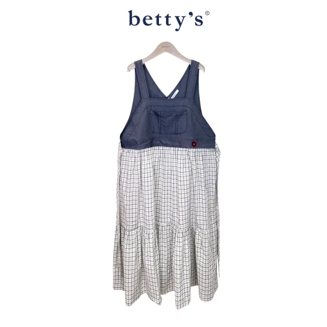 【betty’s 貝蒂思】格紋綁帶牛仔吊帶背心洋裝(共二色)