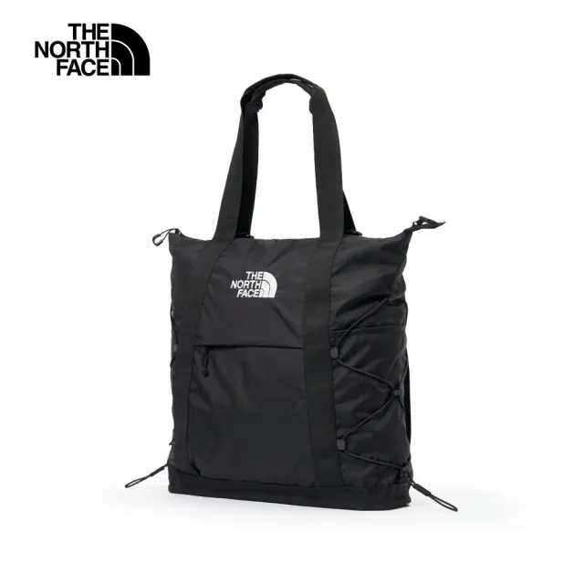 【The North Face】北面男女款黑色DWR防潑水背提兩用托特包|52SV4HF