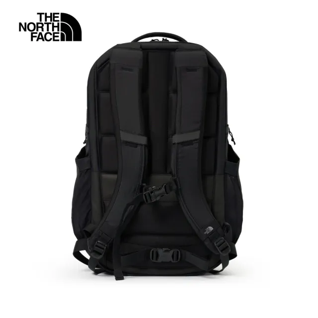 【The North Face】北面男女款黑色DWR防潑水舒適減壓休閒後背包|52SG4HF