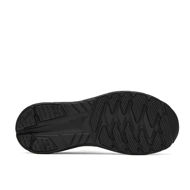 【Clarks】男鞋 微風跑-Zeph Run Rad男款織物旋鈕扣輕量厚底運動鞋 休閒鞋 增高鞋(黑色/灰色)(CLM87365C)