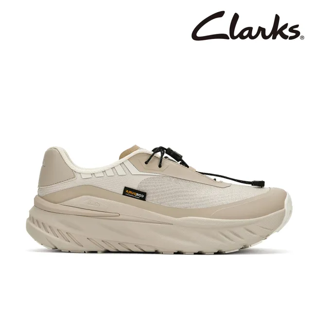 【Clarks】男鞋 微風跑-Zeph Trek Go織物全織面抗撕裂輕盈透氣厚底運動鞋 休閒鞋 增高鞋(沙色)(CLM88169C)