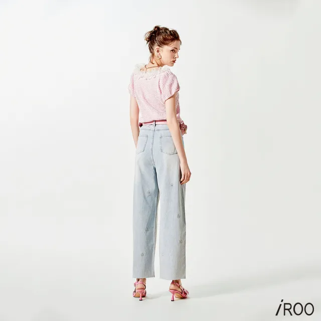 【iROO】佐鑽飾邊荷葉領上衣