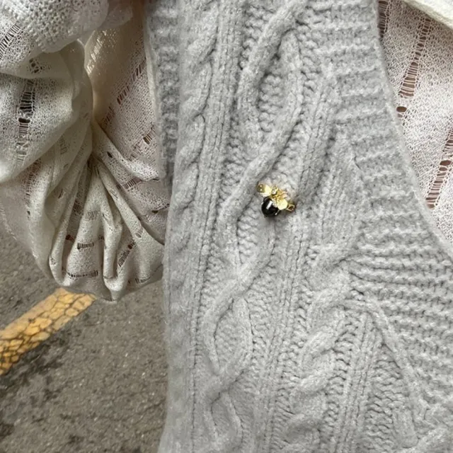 月輝珠寶 10-11mm 天然大溪地黑珍珠 18K金鑽石胸針 吊墜兩用款 小蜜蜂造型 手工拉絲 秘密花園系列