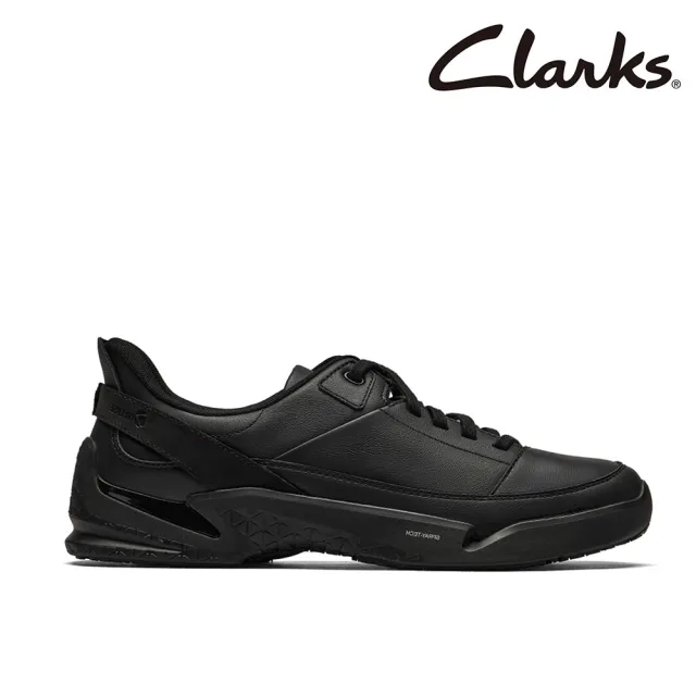 【Clarks】男鞋 輕鬆走-Tri Ease Lace男款真皮舒適緩震輕量休閒鞋 運動鞋 健走鞋(黑色)(CLM87338C)