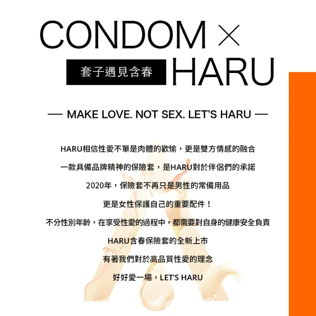 【HARU 含春】G點型衛生套4入/盒(凸點環繞 保險套 安全套)