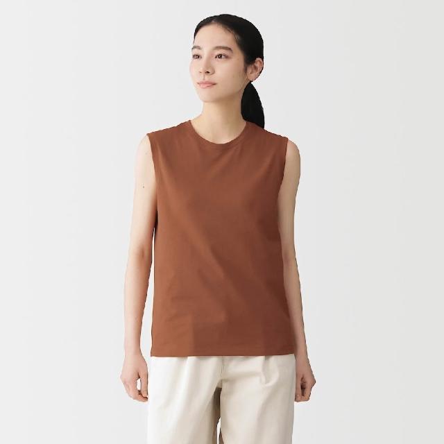 【MUJI 無印良品】女天竺無袖T恤(白色/灰色/黑色/磚紅)