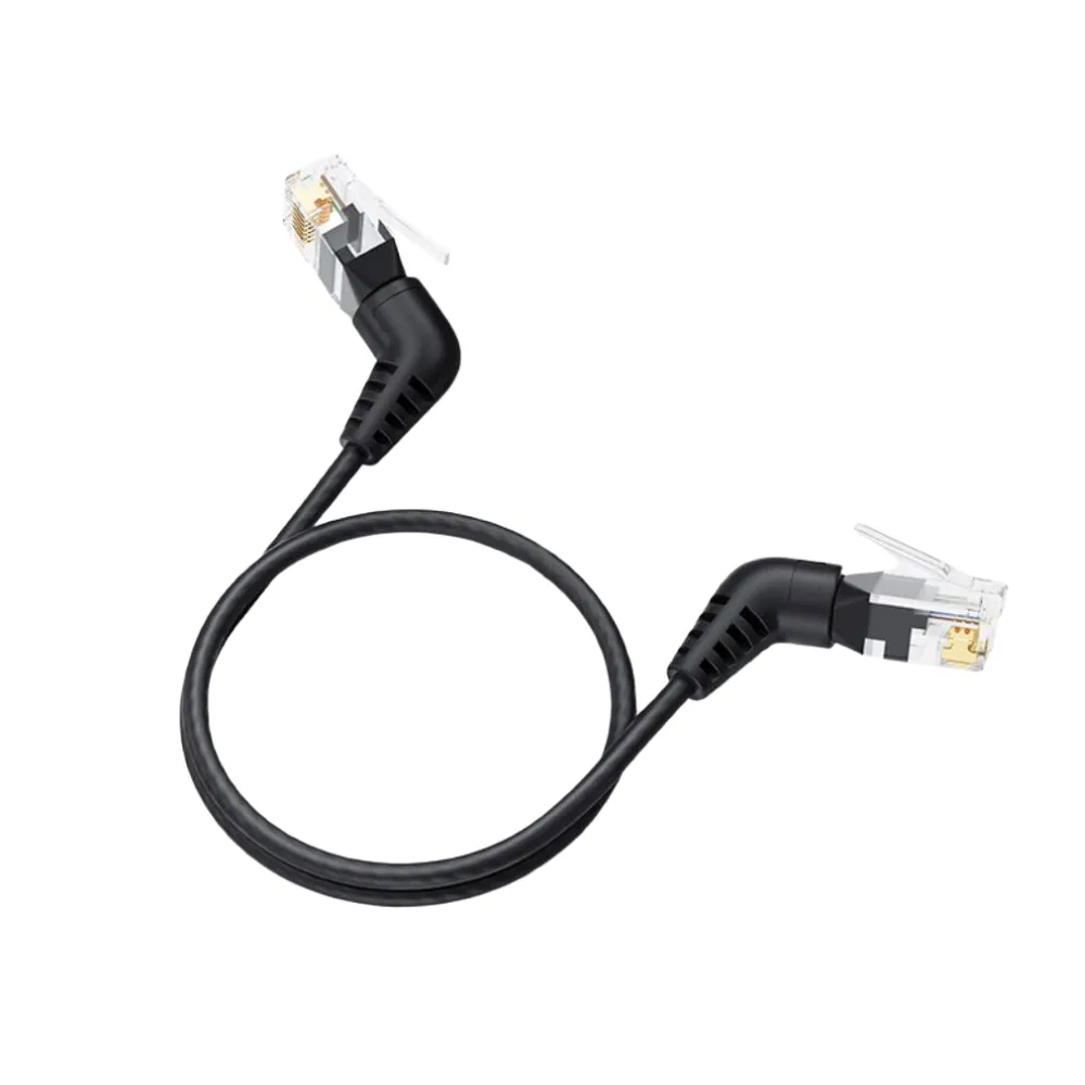 【UniSync】彎頭旋轉設計 Cat8 40Gbps極速電競網路線 黑(1M)